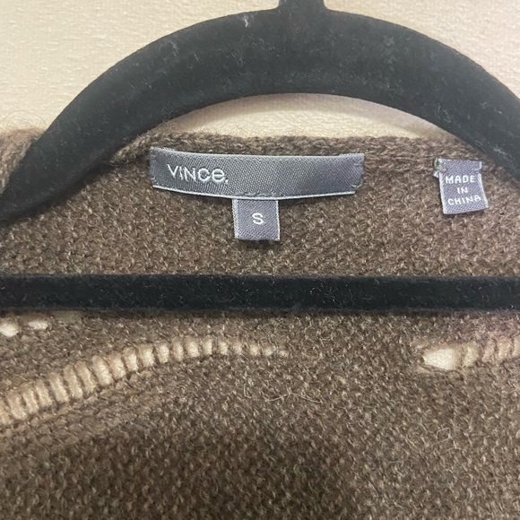 VINCE women's S yak hair/wool drop needle open front cardigan sweater EUC - Picture 6 of 7